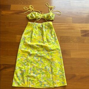 Floral Yellow Two-Piece Set